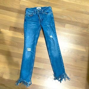 FREE PEOPLE Great Heights frayed skinny jeans